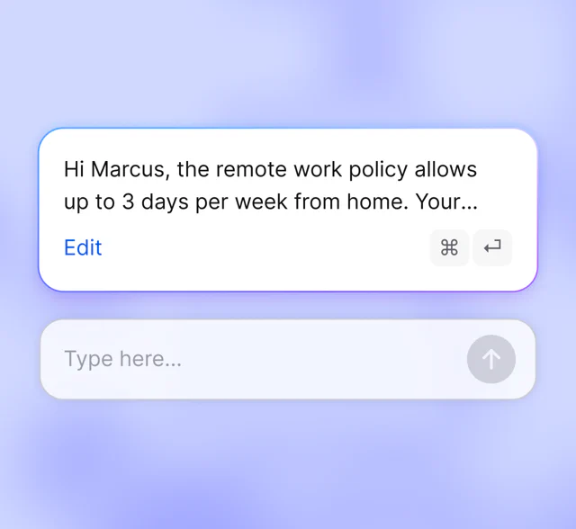 An AI-generated reply ready for review in the conversation composer