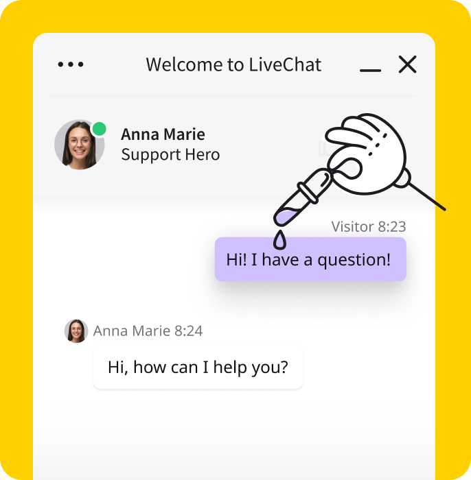The visualization of the LiveChat®’s chat widget customization