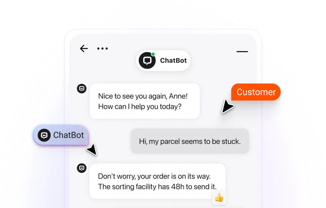 AI chatbot providing automated responses to customer inquiries on WooCommerce website